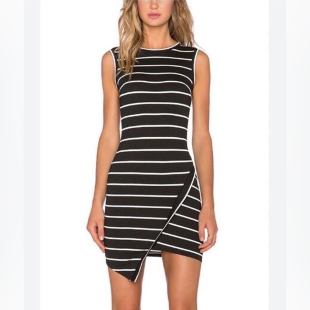 Bec & Bridge Asymmetrical Jedi Striped Bandage Dress